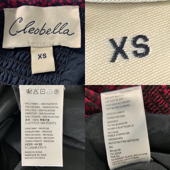 Revolve X Cleobella Genova Dress XS Red Floral Sheer Balloon Sleeve Mini Party - Picture 6 of 12